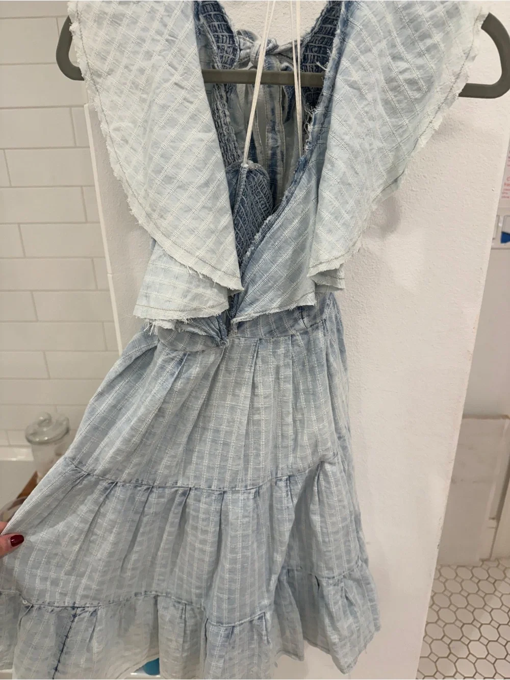 Free People Light Blue Tiered Smocked Maxi Dress - Picture 2 of 3